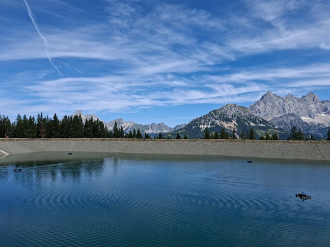 Traumhafter Ausblick vom Speicherteich Papagenobahn